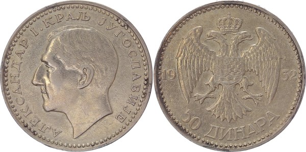 Jugoslawien 50 Dinara 1932 - Alexander I. (1921 - 1934)