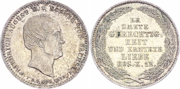 Sachsen 1/6 Taler 1854 - Friedrich August II. 1836-1854
